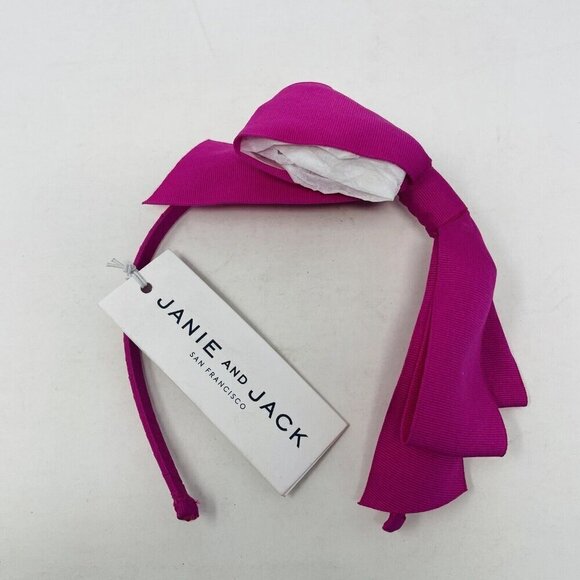 Janie and Jack Baby/Toddler Girls One Size Headband with Large Bow Fuchsia Pink - Picture 3 of 6